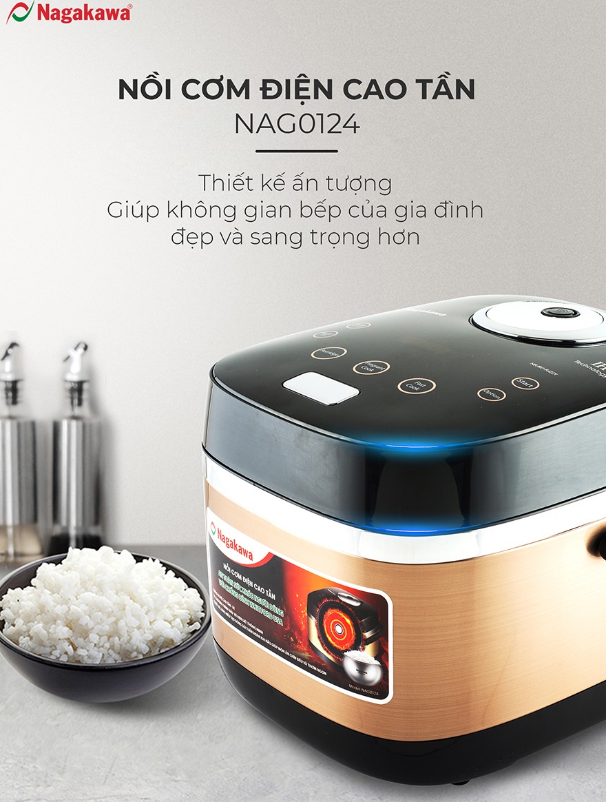 Nồi Cơm Điện Cao Tần Nagakawa NAG0124 (1.8 Lít) - Hàng Chính Hãng