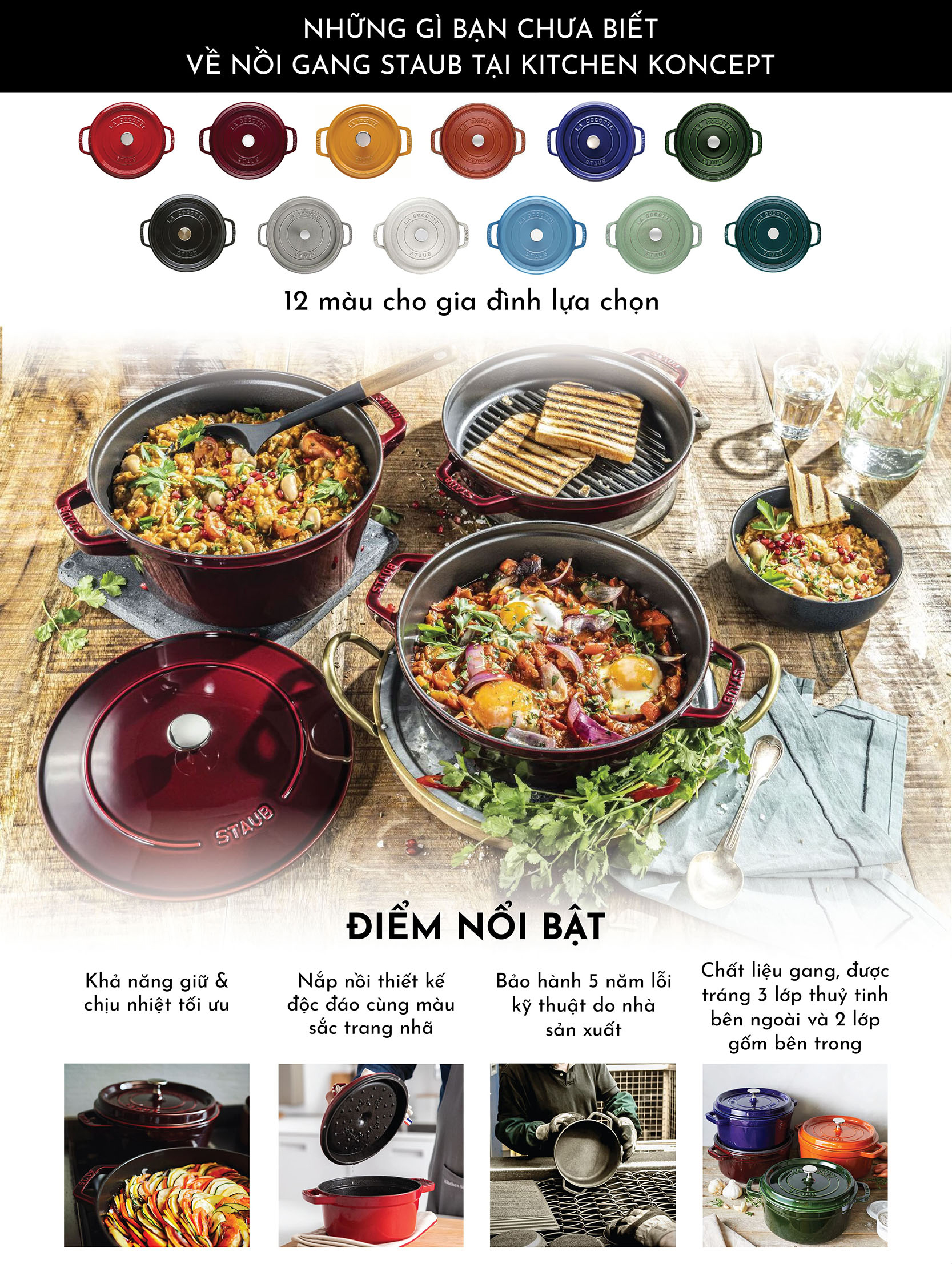 Nồi Gang Staub - Xám