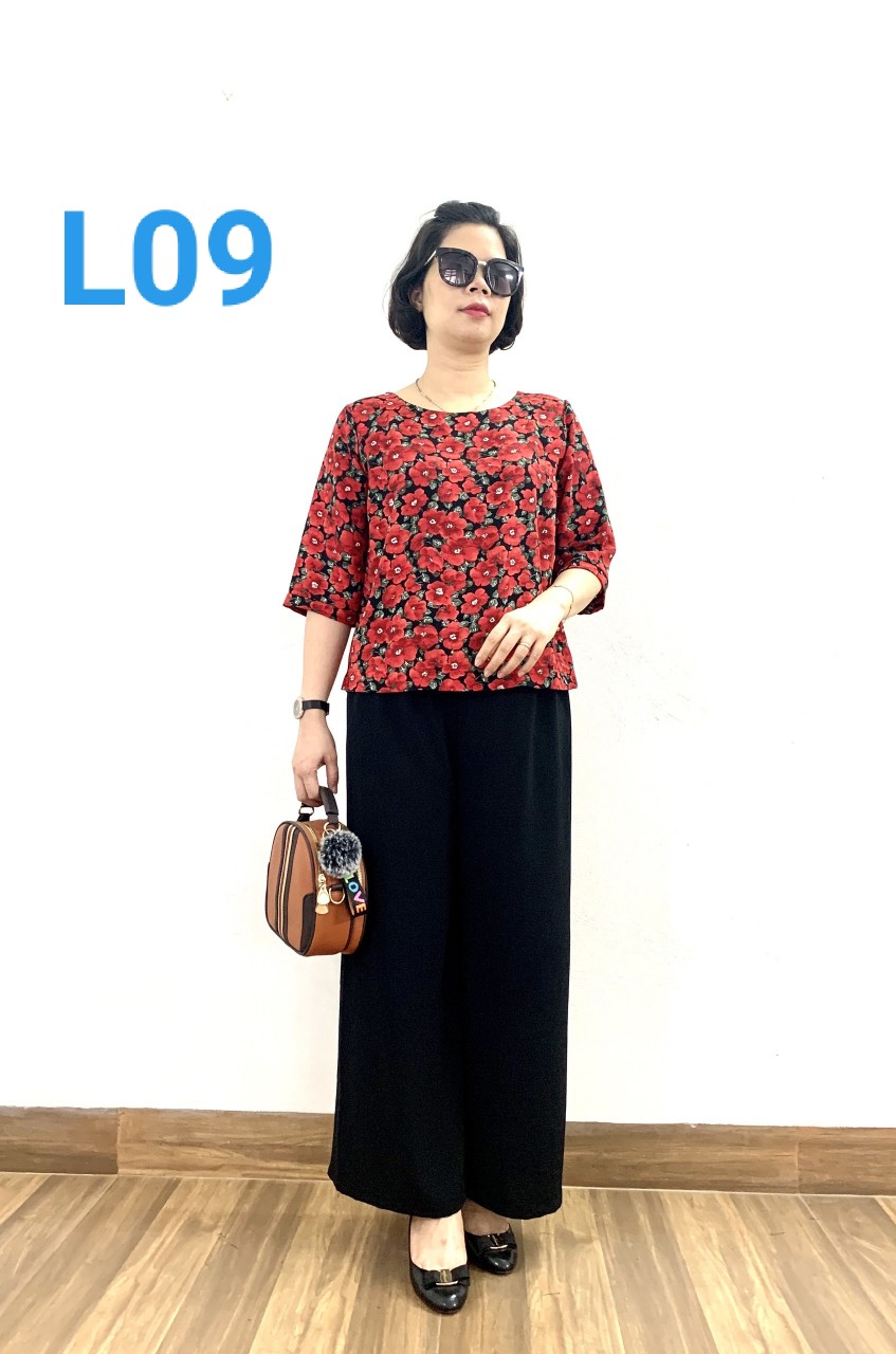Bộ Trung Niên Tay Lỡ - Bộ Phối Áo Lụa hàn Châu, Quần Đũi cao cấp - Không nhăn không xù khi giặt - Tuấn Tú Store 68
