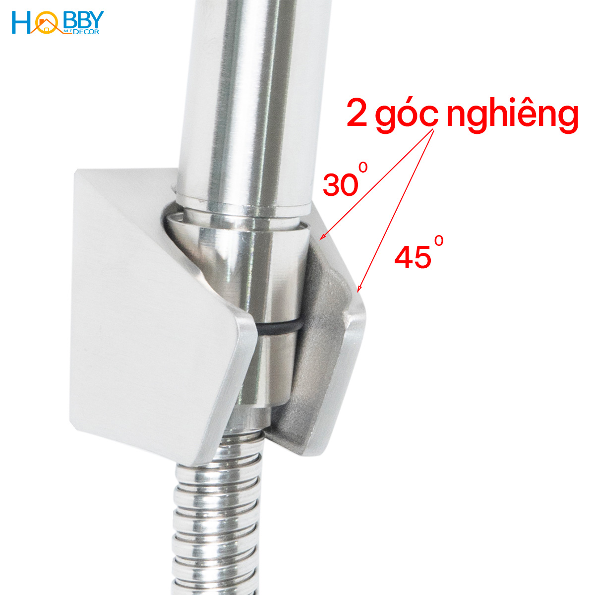 Bộ tay sen tắm hỗ trợ tăng áp inox 304 Hobby home decor BST2 dây tùy chọn