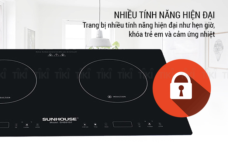 Bếp Đôi Điện Từ Âm Sunhouse SHB9101 - Hàng chính hãng