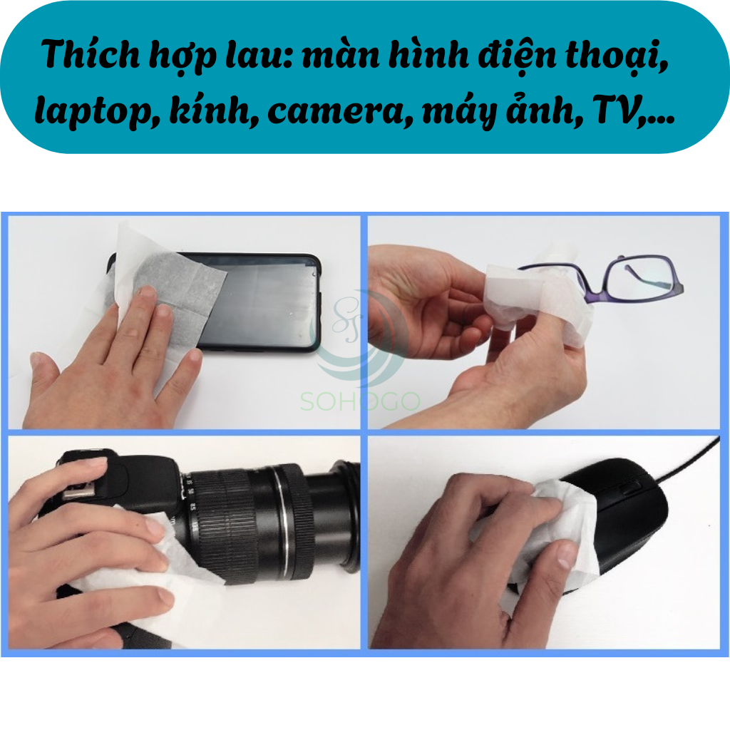 Hộp Khăn Lau Màn Hình 68 Miếng Tiện Lợi- Khăn Ướt Chuyên Dụng Lau Màn Hình – 68 Miếng- Hộp Khăn Lau Điện Tử Đa Năng 68 Miếng- Hộp Khăn Lau Màn Hình Không Xơ – 68 Miếng- Hộp Khăn Ướt Vệ Sinh Thiết Bị Công Nghệ – 68 Miếng,… Hàng nhập khẩu