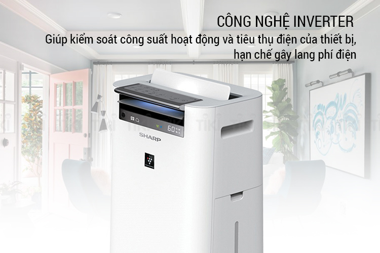 Máy tạo ẩm và lọc không khí Sharp KC-G50EV-W - Hàng Chính Hãng