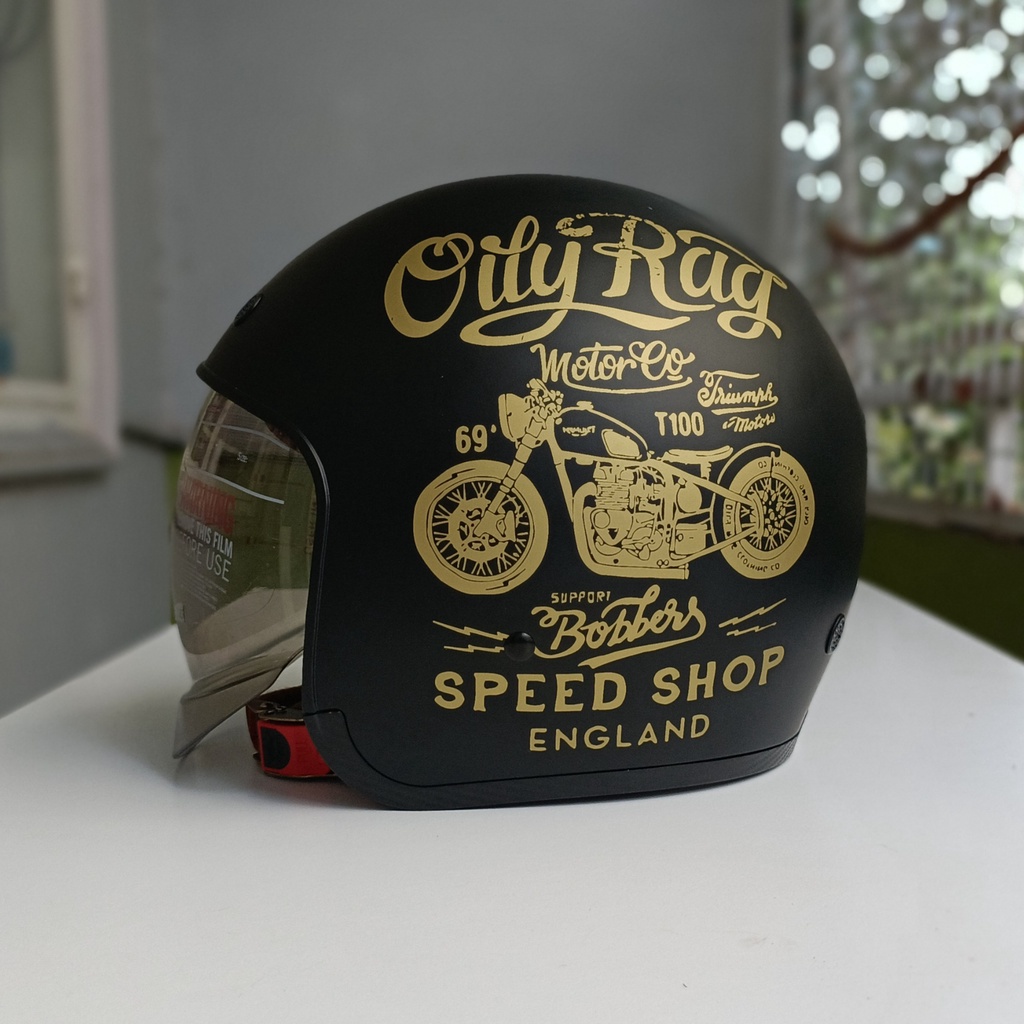 Mũ bảo hiểm Royal kính âm M139 tem V5 đen