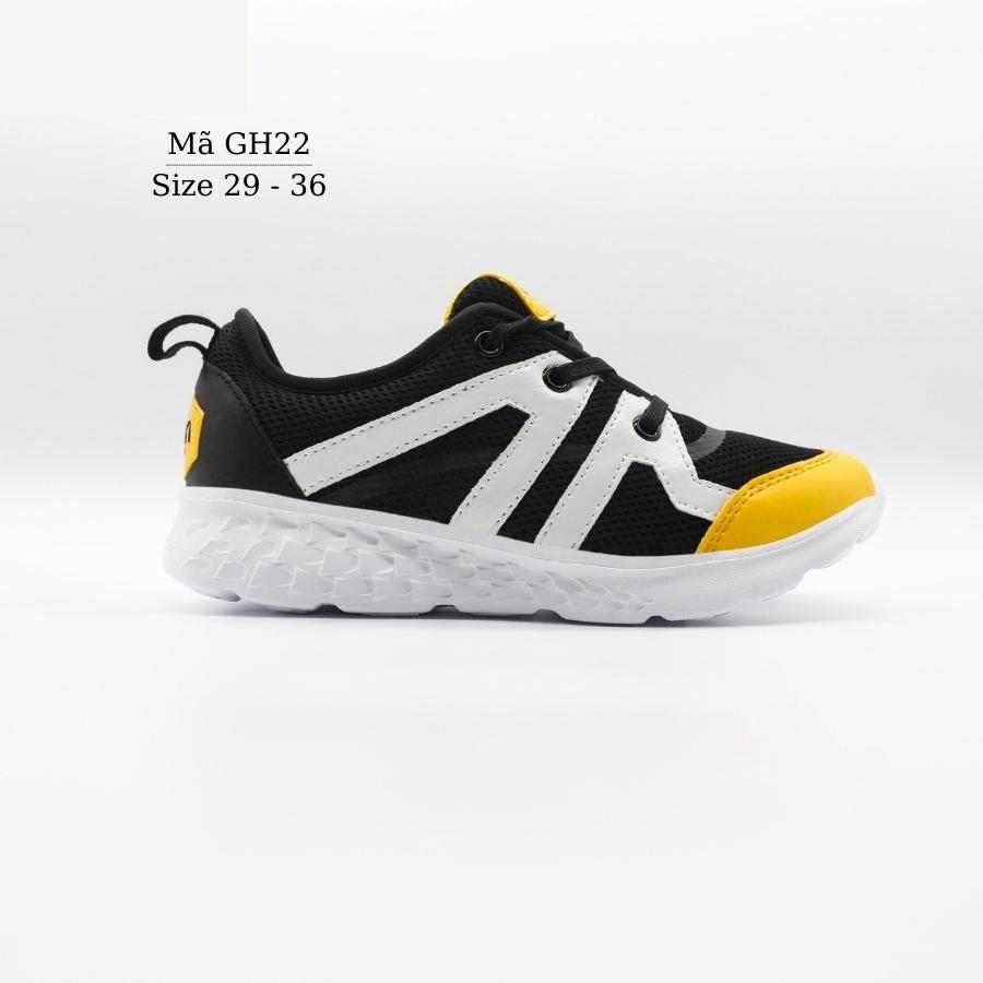 giày thể thao bé trai urban đen vàng xuất châu âu êm nhẹ kháng khuẩn kiểu cột dây dáng lười slipons phù hợp cho trẻ em 4, 5, 6, 7, 8, 9, 10, 11, 12 tuổi đi học chạy bộ chơi bóng chuyền bóng rổ nhím shop gh22 7
