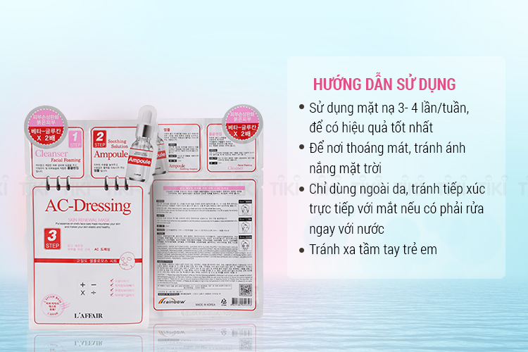 Hộp 10 Miếng Mặt Nạ Dưỡng Da 3 Bước Rainbow L'Affair Ac-Dressing Skin Renewal