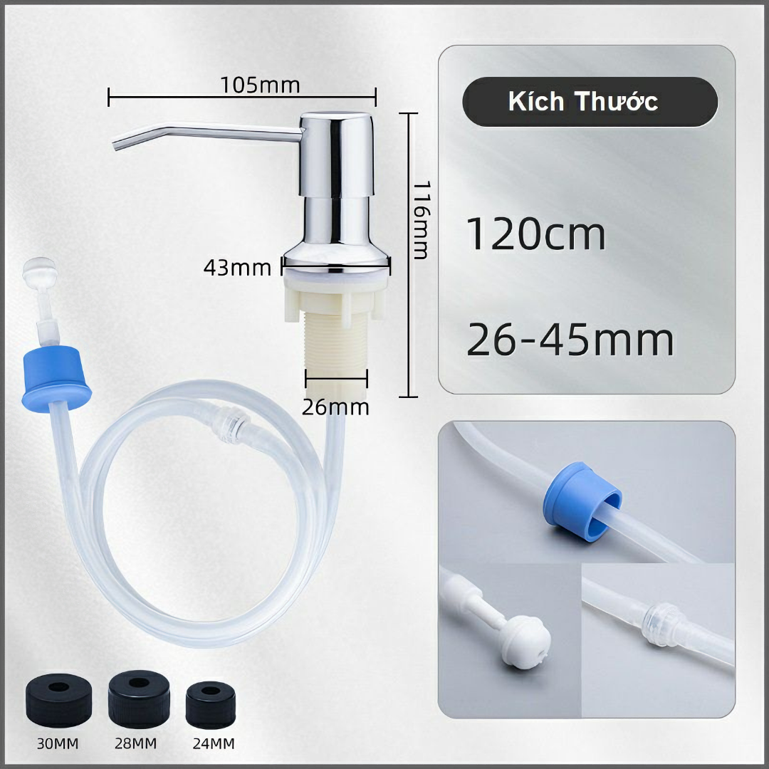 Bộ vòi xịt nước rửa chén KG14 chất liệu inox304 và nhựa dẻo PVC gắn vào bồn rửa tiện lợi có dây nối dài tới 120cm- Hàng chính hãng