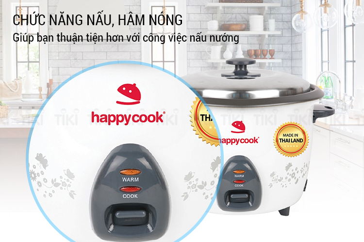 Nồi cơm điện nắp rời Happy Cook HCD-181T (1.8L) - Hàng chính hãng