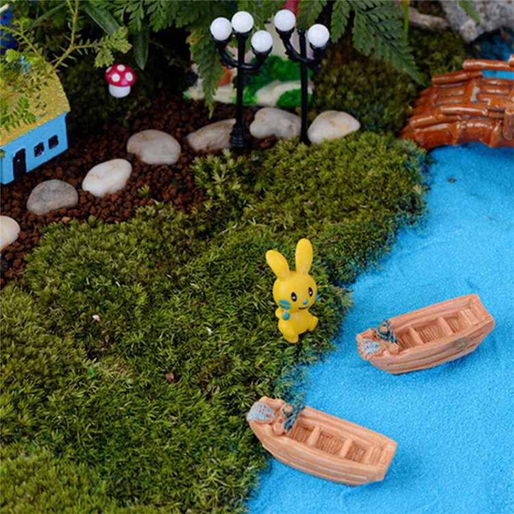 Mini Landscape Micro Decoration Cute Fishing Boat Resin Outdoor Miniature