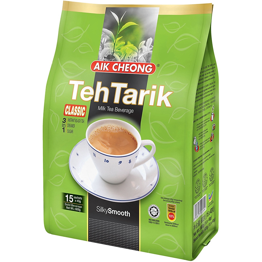 trà sữa teh tarik vị cổ điển aik cheong malaysia - teh tarik classic 3 in 1 - 600g (15 gói x 40g) 1