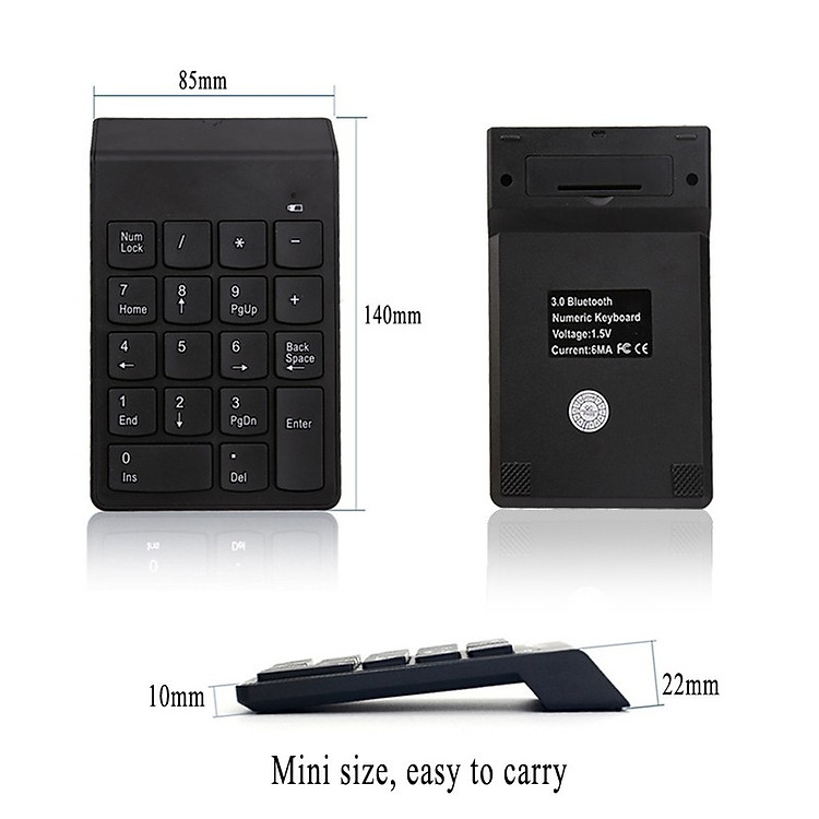 Bàn phím số không dây cho laptop Mini Number Keyboard 2