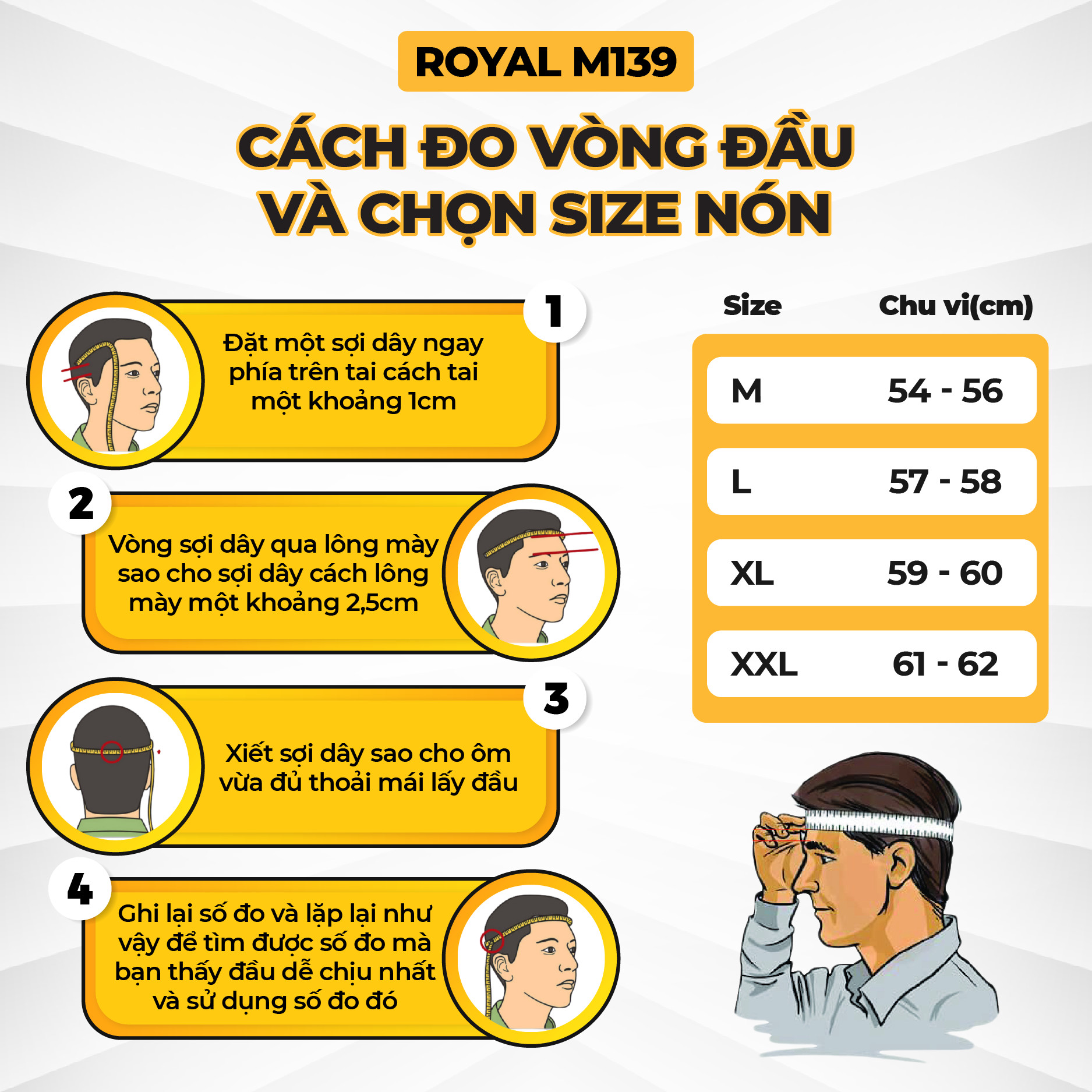 Nón bảo hiểm 3/4 (Openface) M139 Tem V7 Vàng