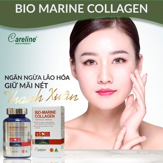 viên uống đẹp da móng tóc careline bio-marine collagen capsules 2000max giảm nếp nhăn và sạm nám 2