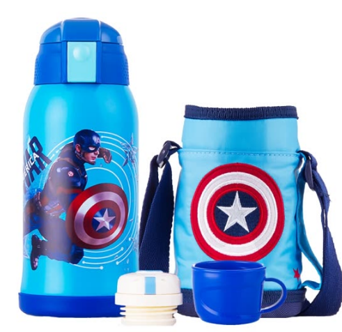 Bình Nước Trẻ Em Có Túi Thêu Nhân Vật Hoạt Hình