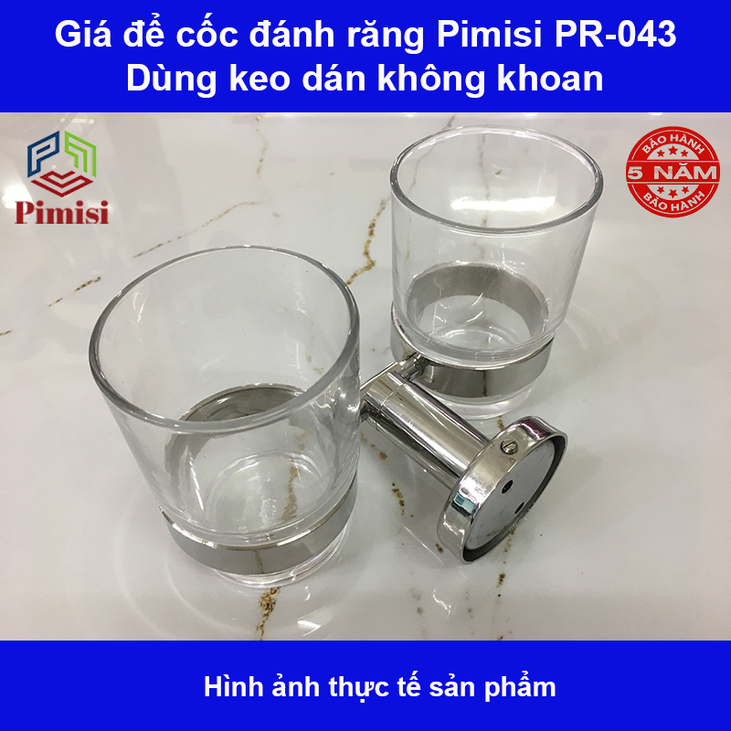 Giá để bàn chải đánh răng Pimisi PR-043 dán tường bằng keo