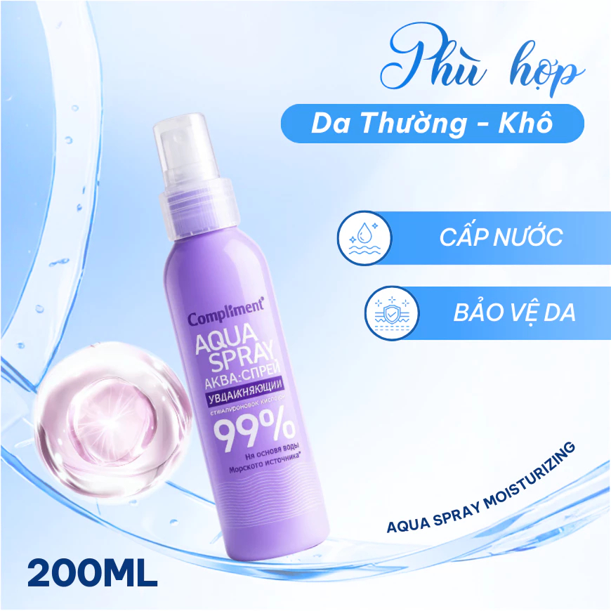 Xịt Khoáng Compliment Revitalizing Cấp Ẩm Tức Thì, Phục Hồi Và Làm Dịu Da Nhạy Cảm 200ml
