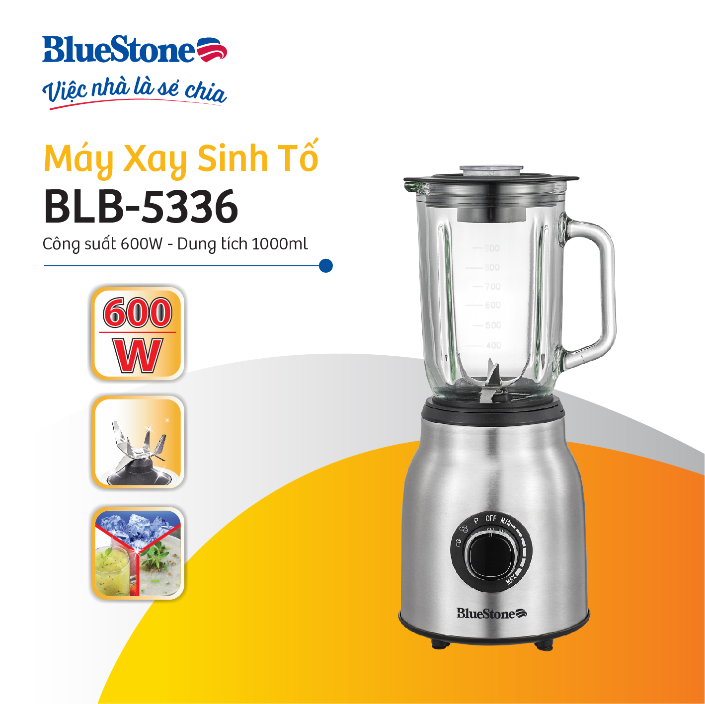 Máy xay sinh tố BlueStone BLB-5336 - Hàng Chính Hãng
