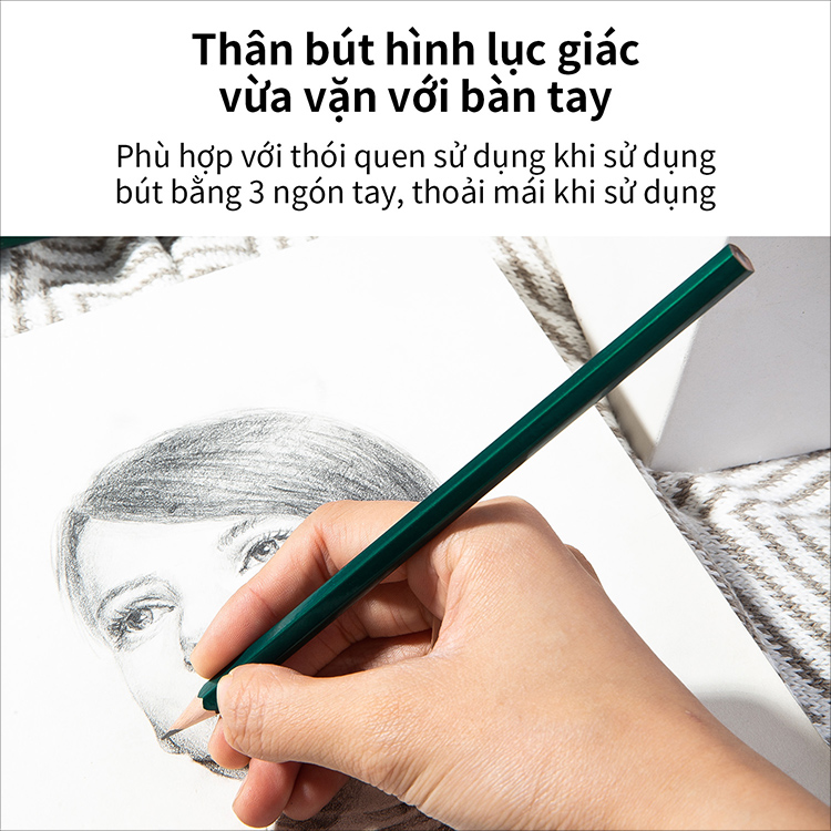 Hộp 10 Bút Chì Lục Giác Deli 33312