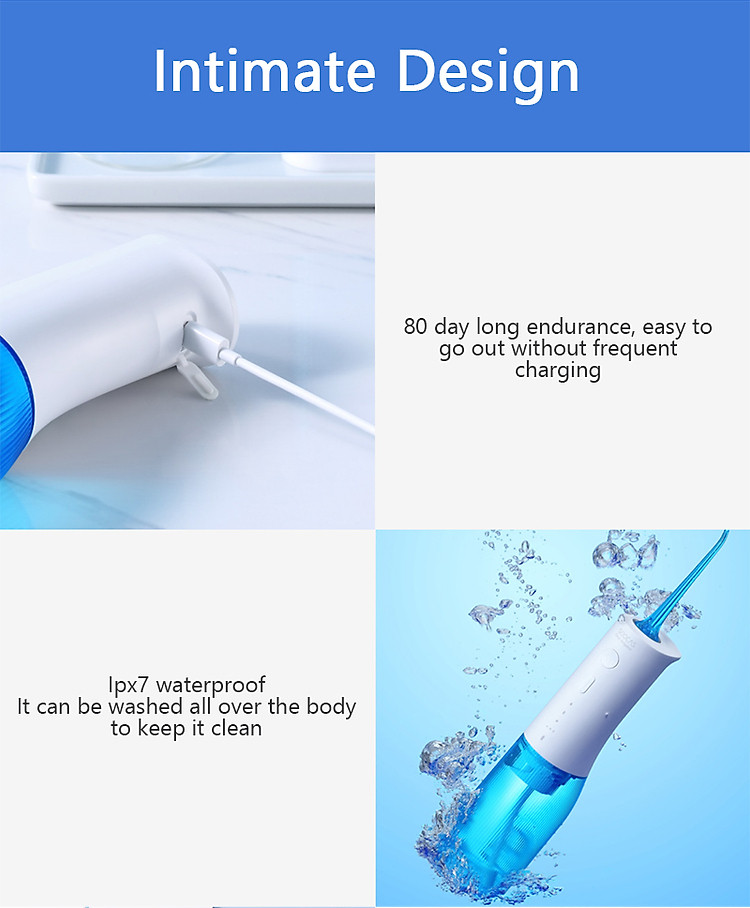 Máy tăm nước, xịt vệ sinh răng miệng Xiaomi Soocas W3 PRO máy tăm nước cầm tay-Hàng chính hãng
