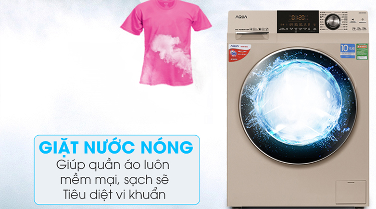Máy Giặt Cửa Trước Inverter Aqua AQD-D1000A-N (10kg) - Hàng Chính Hãng