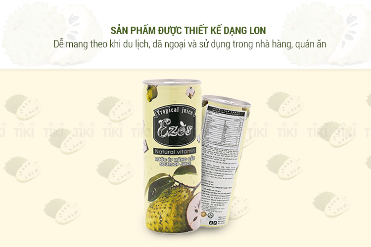 Thùng 30 Lon Nước Ép Mãng Cầu Ezos Sasco (240ml/Lon)