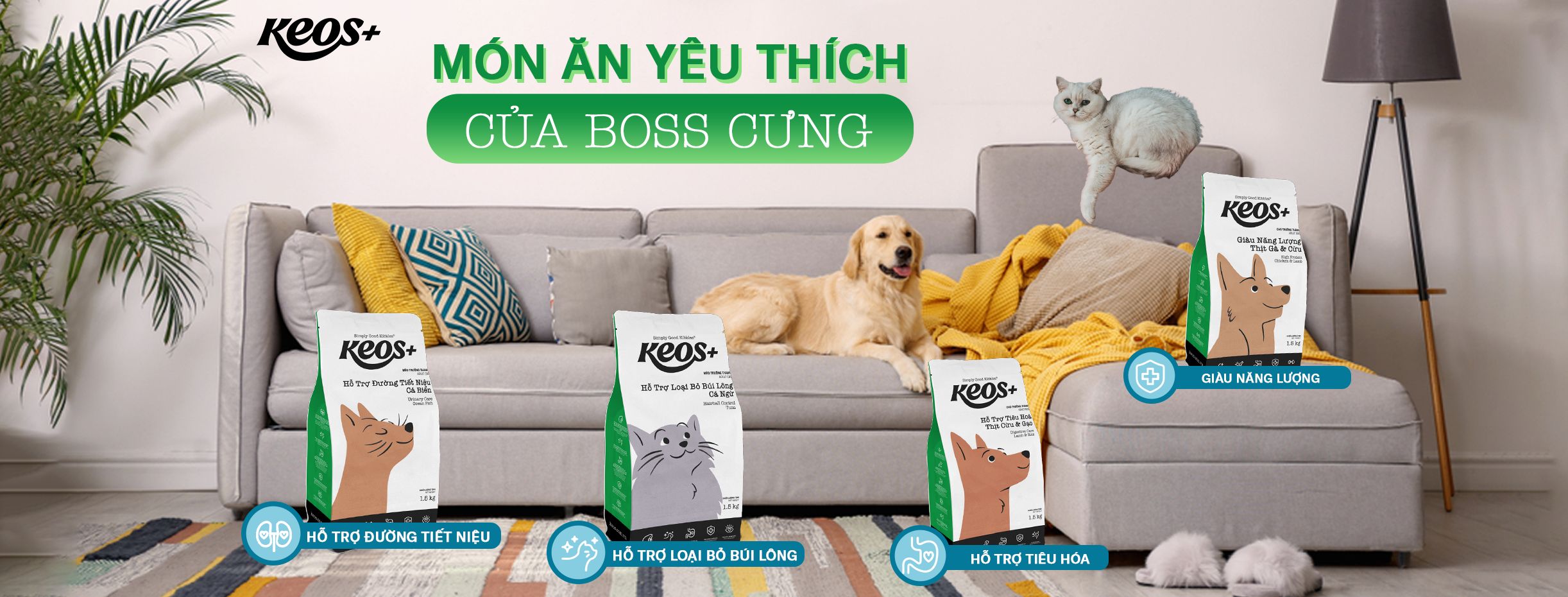 20KG Thức ăn cho chó Keos Plus Giàu Năng Lượng Thịt Gà & Cừu - Keos+ High Protein Chicken & Lamp