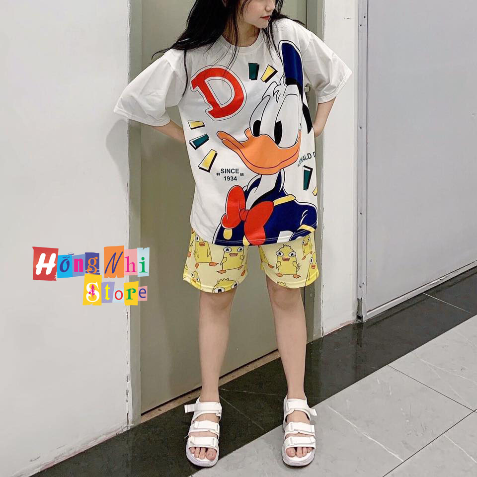 Quần Short Cartoon Unisex Hình Vịt Ducky Momo - Quần Đùi Hoạt Hình Siêu Cute - MM