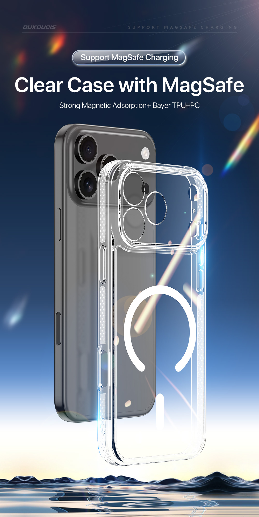 Ốp Lưng Sạc Từ Tính Chống Ố Vàng Dành Cho iPhone 17 Pro Max / 17 Pro / 17 Air / iPhone 17, DUX DUCIS Clin Mag Series_ Hàng chính hãng