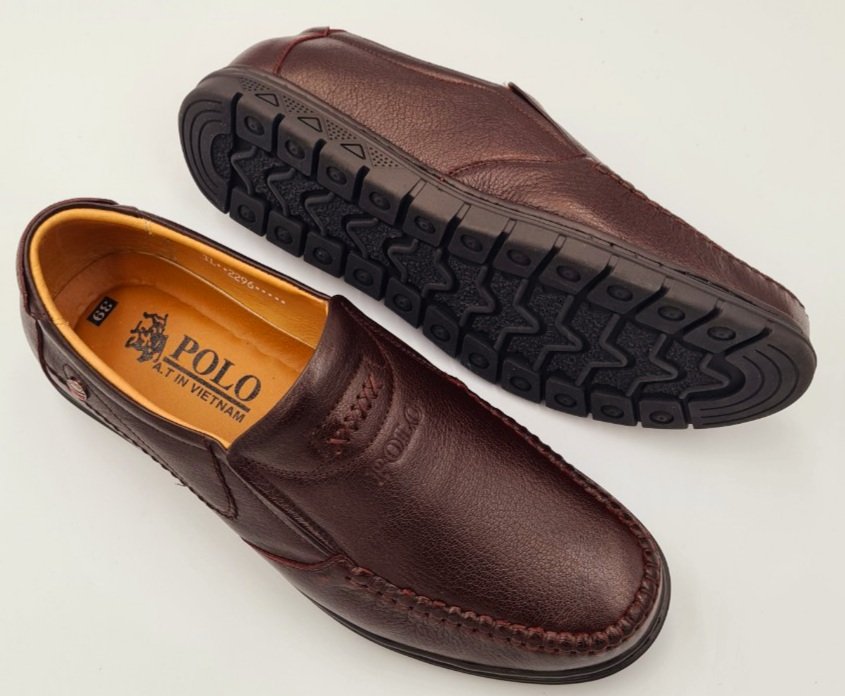 GIÀY LƯỜI NAM DA BÒ THẬT TỰ NHIÊN 100% DONAVY, ĐẾ CAO SU CAO CẤP THIẾT KẾ KHÂU VIỀN THỜI TRANG DGLK