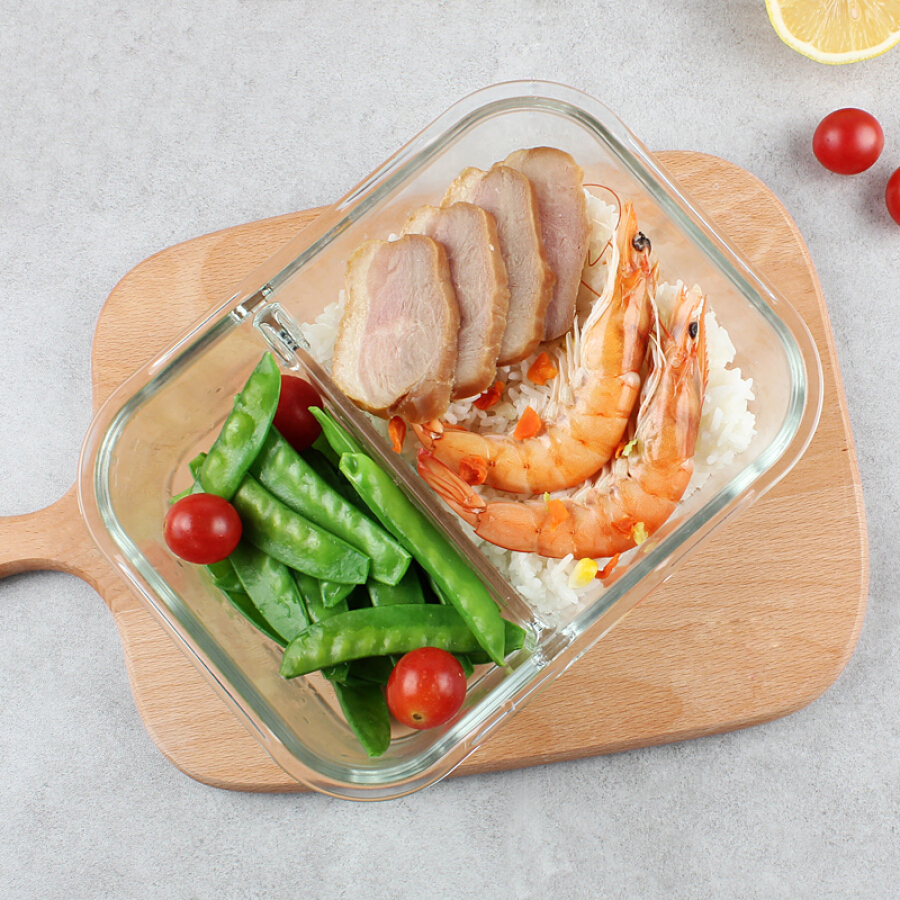 Bộ 2 Hộp Thủy Tinh Dày Trong Suốt Đựng Thực Phẩm Kèm Túi Lock&Lock LLG861C + LLG861 (840 + 950ml)