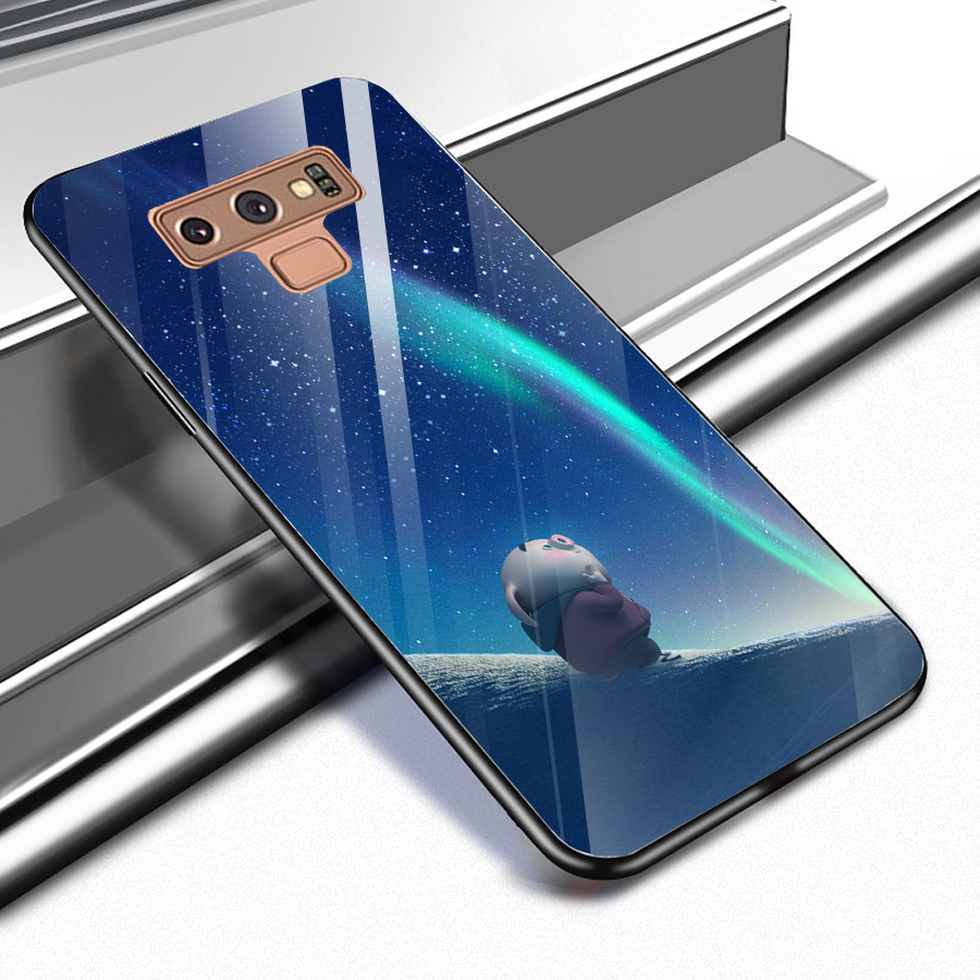 Ốp kính cường lực dành cho điện thoại Samsung Galaxy Note 9 - heo hồng - hh180