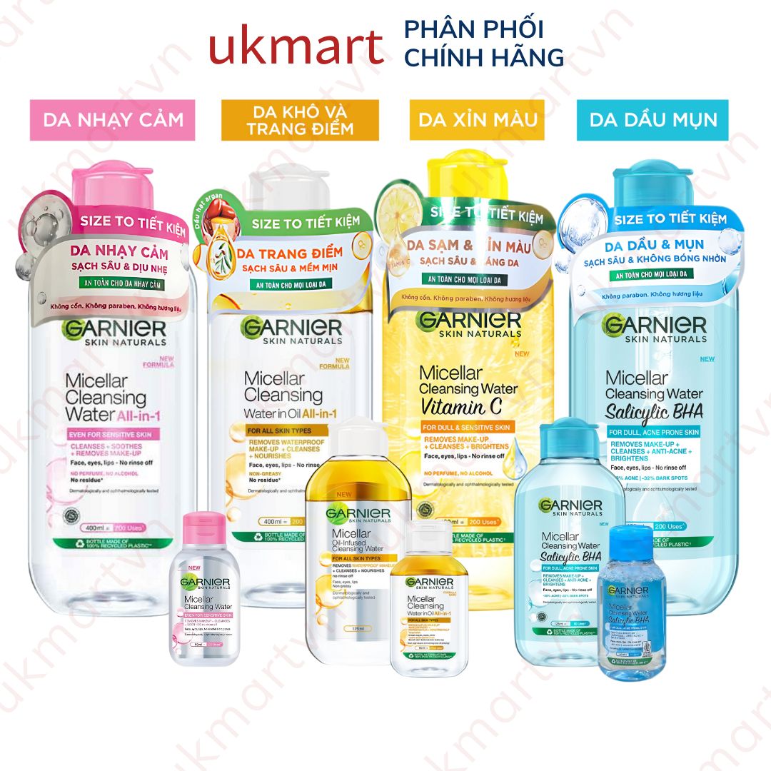 Nước Tẩy Trang làm Sạch Sâu Garnier Micellar Cleansing Water