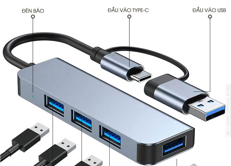 usb 3.0, hub chuyển đổi usb type c aswei