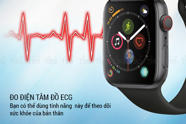 Đồng Hồ Apple Watch Series 4 GPS + Cellular, 40mm Space Gray Aluminum Case with Black Sport Band - Hàng nhập khẩu