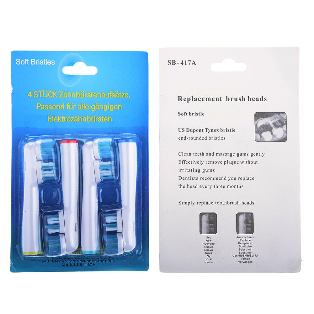 Cho máy Oral B Braun, SB-417A Dual Heads đầu kép, Bộ 4 đầu bàn chải đánh răng điện thay thế , Phá tan mọi mảng bám, làm sạch cao răng, cho răng sáng bóng 6