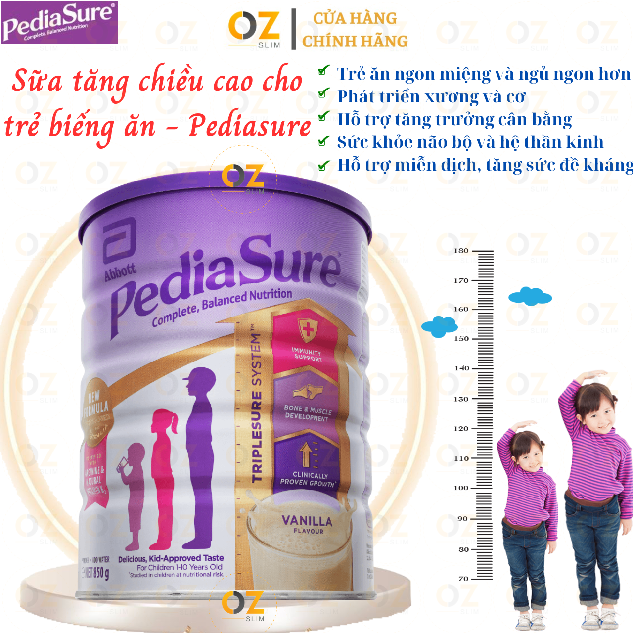 Sữa tăng chiều cao cho trẻ biếng ăn từ 1-10 tuổi Úc Pediasure