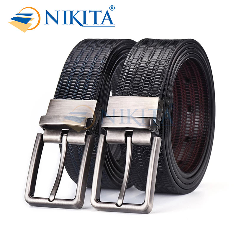 Dây nịt nam, Dây thắt lưng nam da bò hai mặt NIKITA DL1314