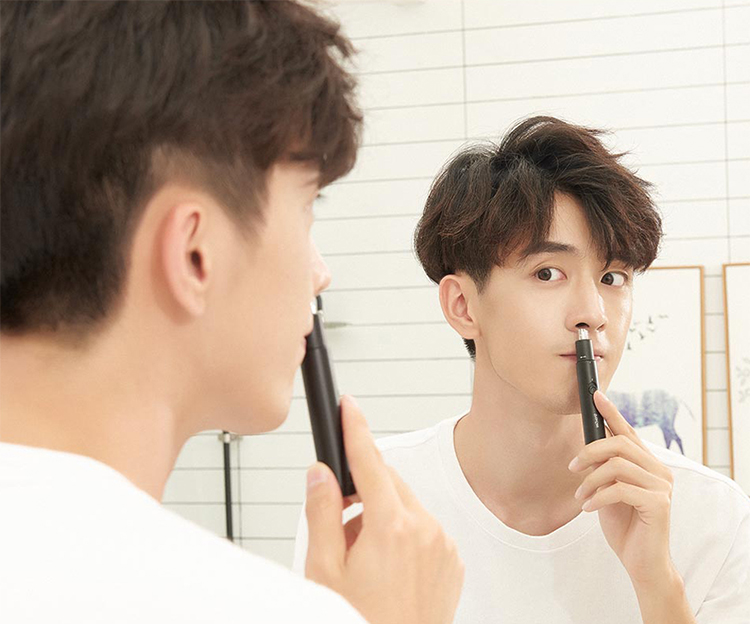 Xiaomi ShowSee C1-BK Portable Electric Nose Hair Trimmer Removable Washable Double-edged 360° Rotating Cutter Heads