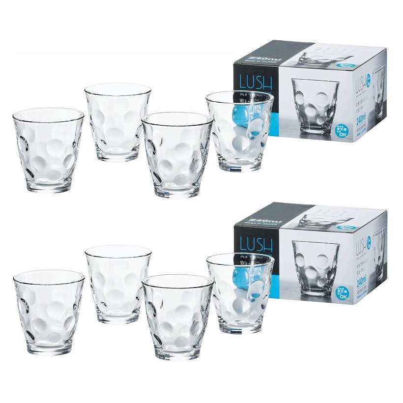 Bộ 04 cốc thủy tinh cao cấp chịu nhiệt họa tiết tròn mang lại vẻ trang nhã, sang trọng - nội địa Nhật Bản