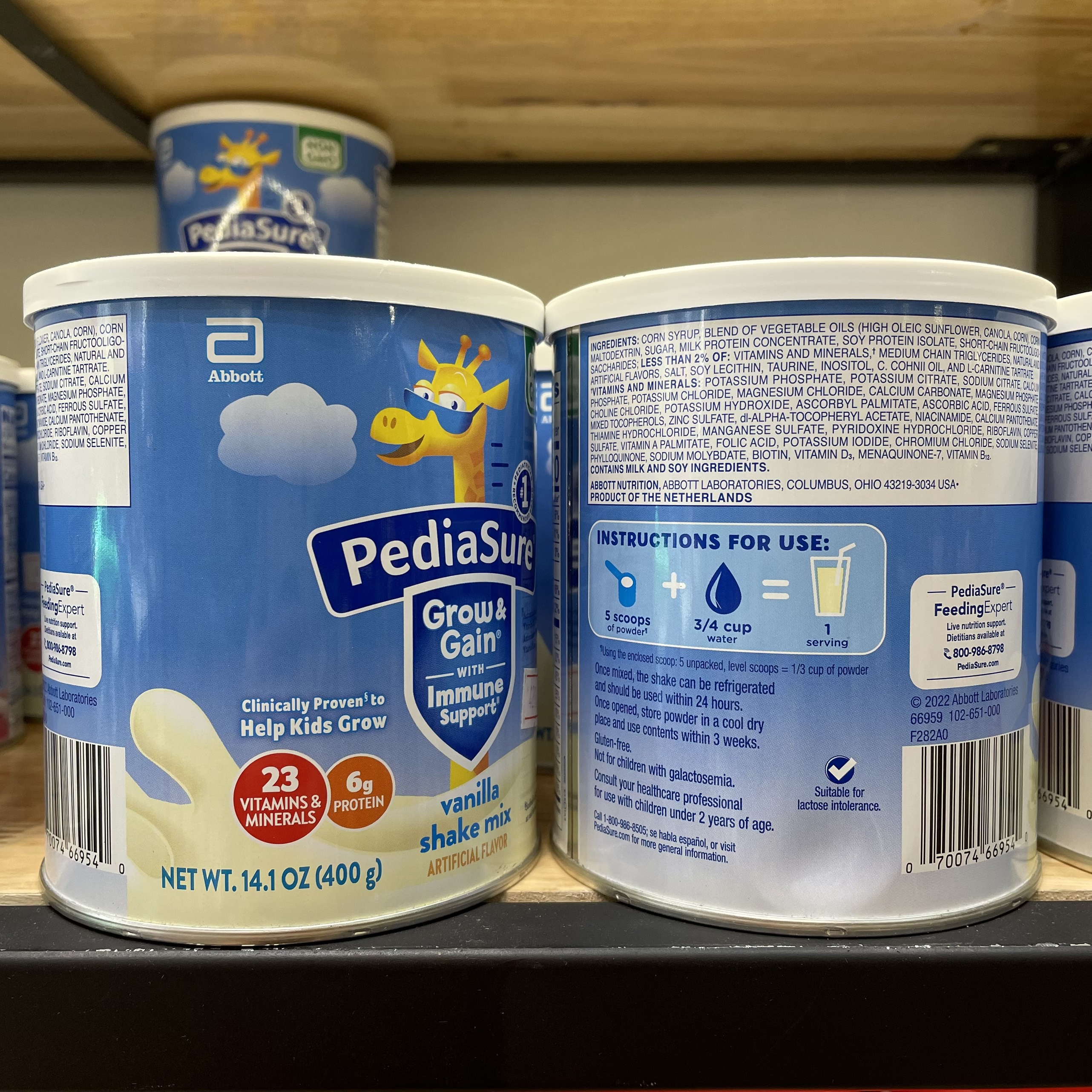 Sữa bột dinh dưỡng PediaSure Grow & Gain  hương Vani 400gr (Mẫu mới - Non-GMO)