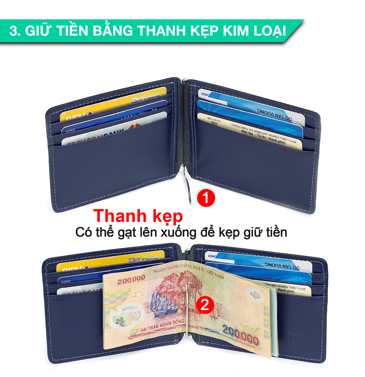 Ví kẹp tiền da bò nappa V109 cao cấp, bóp nam mini nhỏ gọn da bò thật nhiều ngăn chứa tiền chứa thẻ, Fullbox hộp sang trọng làm quà tặng, thương hiệu Bụi leather chuyên đồ da thật,bảo hành 12 tháng