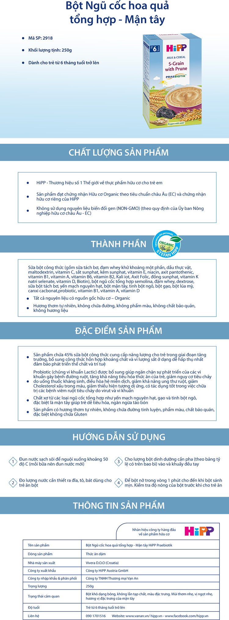 Combo 2 Bột Sữa Và Rau Củ Dinh Dưỡng HiPP Vị Bí Đỏ 3323 & Bột Dinh Dưỡng Sữa Ngũ Cốc Hoa Quả Tổng Hợp - Mận Tây HiPP 250g - 2918 Tặng Kèm 1 Yếm Ăn Dặm HiPP