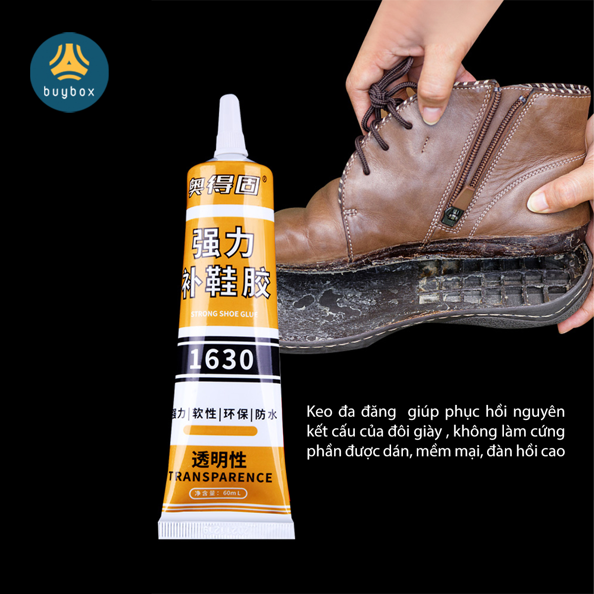 Keo dán giày bền chặt, chống thấm hiệu quả, chất keo lỏng, thiết kế dạng kim dễ dàng sử dụng, tiện lợi - BuyBox - BBPK357