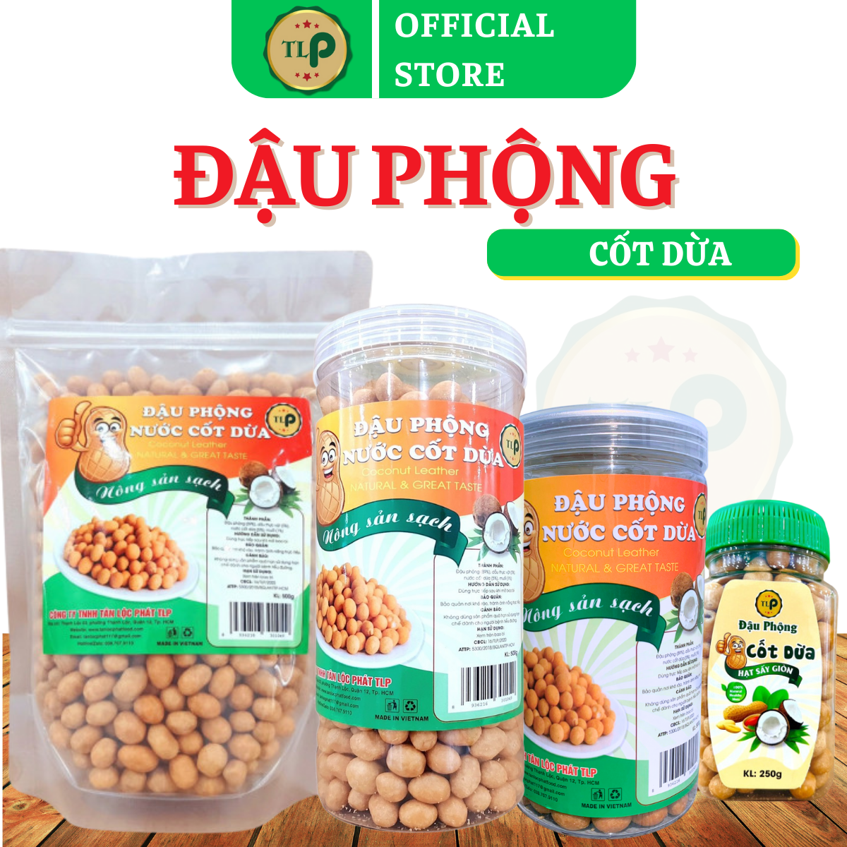 ĐẬU PHỘNG CỐT DỪA SẤY GIÒN TÂN LỘC PHÁT