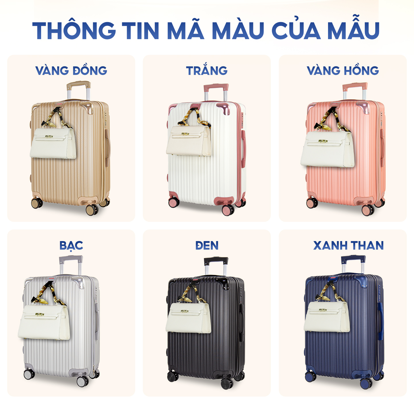Vali du lịch BAMOZO 8809 vali kéo nhựa được bảo hành 5 năm
