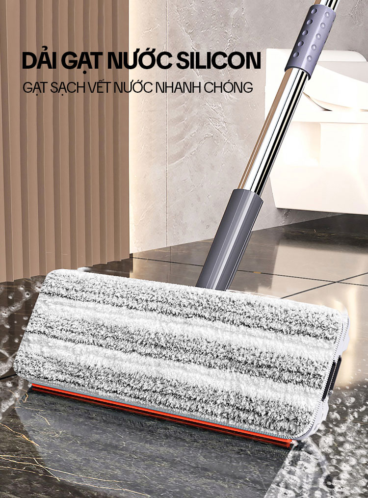 Bộ Cây Lau Nhà KITIMOP SM33 PRO, Thùng Lau Nhà Tự Vắt Thông Minh, Chổi Lau Nhà Xoay 360 Độ, Lau Sàn Làm Sạch