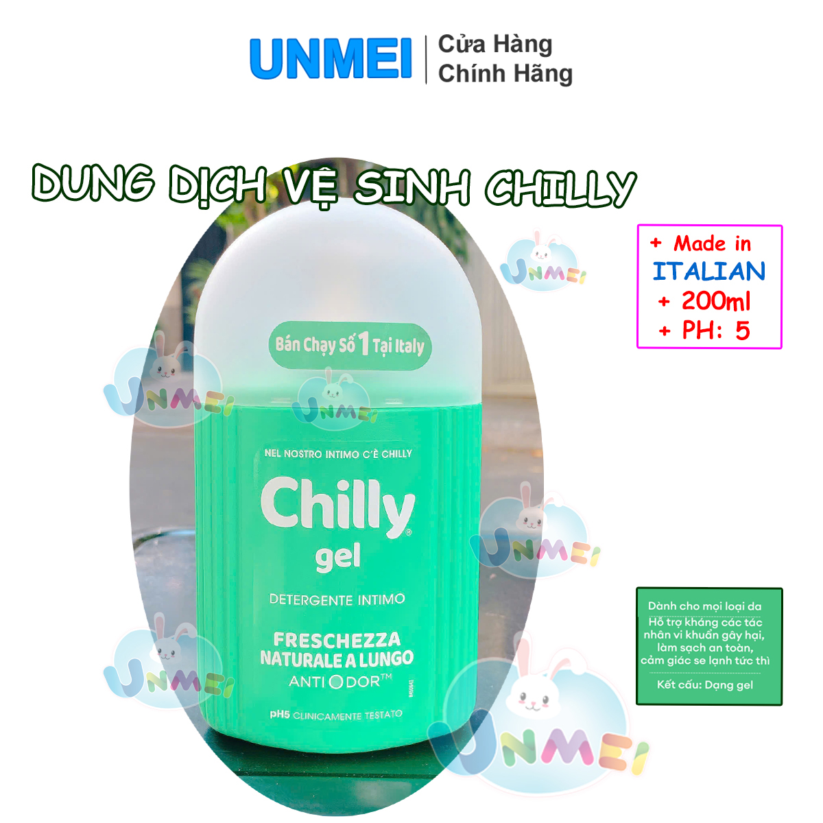 Dung dịch vệ sinh phụ nữ Chilly Gel Tươi Mát 200ml