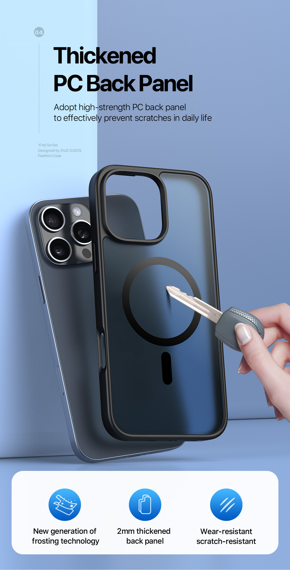 Ốp Lưng Sạc Từ Tính cho iPhone 16 Pro/ 16 Pro Max/ iphone 16/ 16 Plus Dux Ducis Yind Series, chống sốc, chống vân tay_ Hàng chính hãng