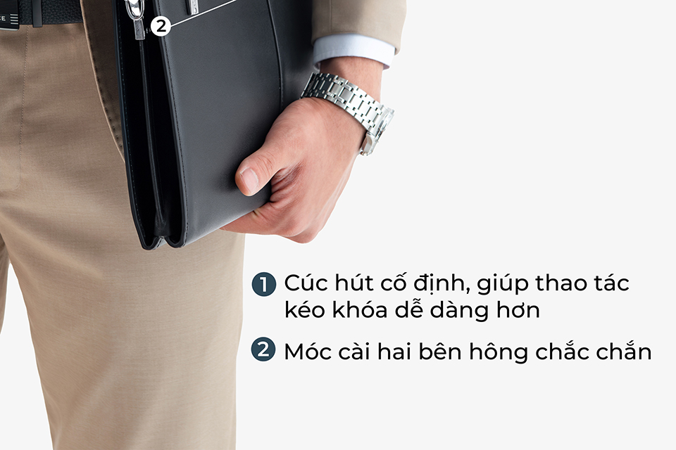 Ví Cầm Tay Nam Clutch Da GENCE CL07 Da Bò Cao Cấp Màu Đen Có Dây Đeo Vai