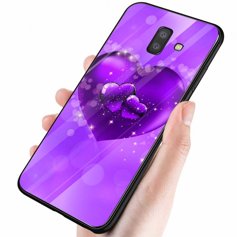 Ốp kính cường lực cho điện thoại Samsung Galaxy J6 - trái tim tình yêu MS LOVE049